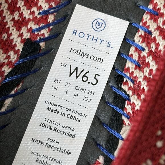 Rothy's Red Apple Honeycomb Knit Point Flat Shoes Women's Size 6.5 - Picture 12 of 12